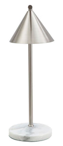 Lampada da Tavolo Gloty 18x27x53 cm in Ferro e Marmo Argento