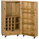 Portabottiglie 14 Bottiglie con Cassetto 50,8x50,8x111 cm in Legno e Metallo Marrone Scuro
