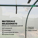 Serra a Tunnel 395x100x80 cm con 4 Porte in Acciaio e Plastica Impermeabile Anti UV Bianco      