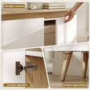 Mobile TV 55" Max a 3 Sezioni 120x35x45,5 cm con Ripiano Regolabile in Legno Bianco e Rovere      