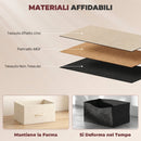 Cassettiera 45x30x94,5 cm con 4 Cassetti Pieghevoli in Tessuto Tasche e 2 Ganci Struttura in Acciaio Beige      