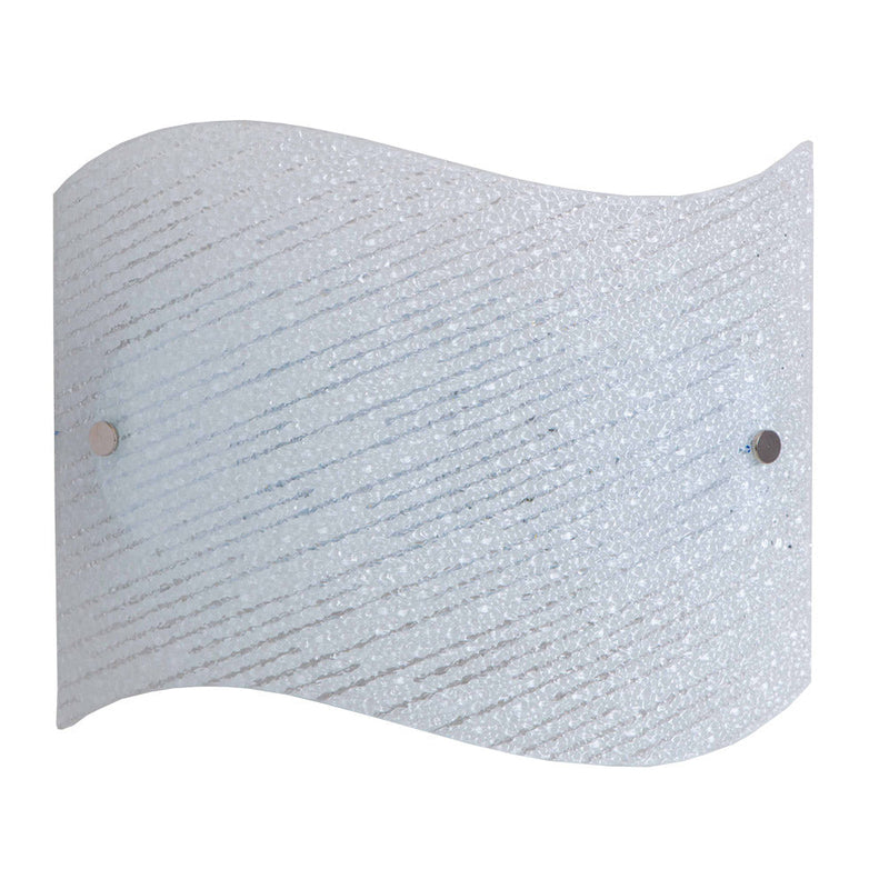 Applique 1xE27 Finali Cromo Vetro Lastra Graniglia Bianco E-Energy Zoe