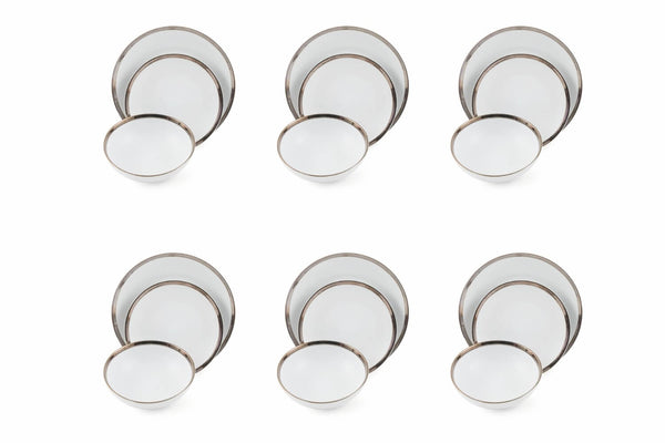 sconto Tafelservice aus Steinzeug 18-teilig Villa d'Este Home Tivoli Rhapsody White