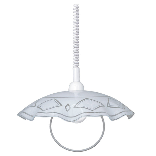 Gleitschiene Ø41 cm 1xE27 Weiß Gestell Glasplatte Weiß E-Energy Brigida acquista