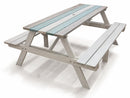 Set Birreria da Giardino Tavolo e 2 Panche in Legno Soriani Bianco