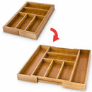 Portaposate Estensibile da Cassetto Cucina Porta Posate in Legno Bambù 46x30cm