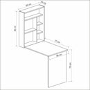 Scrivania da parete richiudibile 93x58x157 cm Mina noce e bianco