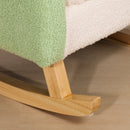 Poltrona per Bambini 18-36 Mesi 50x45x44 cm con Braccioli e Imbottitura Spessa in Sherpa e Legno di Eucalipto Verde      