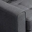 Divano Letto 151x75x85 cm 2 Posti con Imbottitura e Molle in Tessuto Grigio  