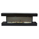 Camino Elettrico da Parete o Incasso Alaro Ultra+ 152x18x52 cm Effetto Fiamma Telecomando in MDF Nero