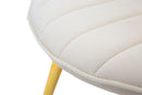 Set 2 Sedie Imbottite 52x48x78 cm in Tessuto Velluto Flex Crema e Oro
