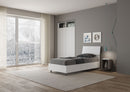 Letto Singolo con Rete Testata Inclinata Bianco Frassino Demas Varie Misure