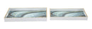 Svuota Tasche Bianco Marble Coppia 40x30x4-35x25x3,5 cm Plastica Bianco e Multicolor