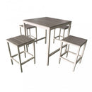 Set Bar Tavolo e 4 Sgabelli Sirio in Alluminio Tortora