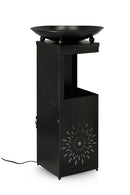 Fontana con Led 40,5x40,5x78 cm in Metallo Yuki Nera