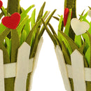 Set 4 Cesti con Manico e Cuori Larghezza 15 cm