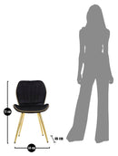 Set 2 Sedie Paris Space Nera e Oro 46x58x77 cm in Legno e Ferro 