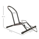 Cavalletto Portabici per Pneumatici in Acciaio 59x41x38 cm Nero 