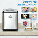 Gelatiera 1,5 Litri 38,4x24x32 cm in Acciaio Argento e Nero