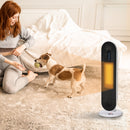 Stufa Elettrica Oscillante 21x21x63.5 cm con Telecomando Timer e 2 Modalità in PP PA e Metallo Bianco e Nero      