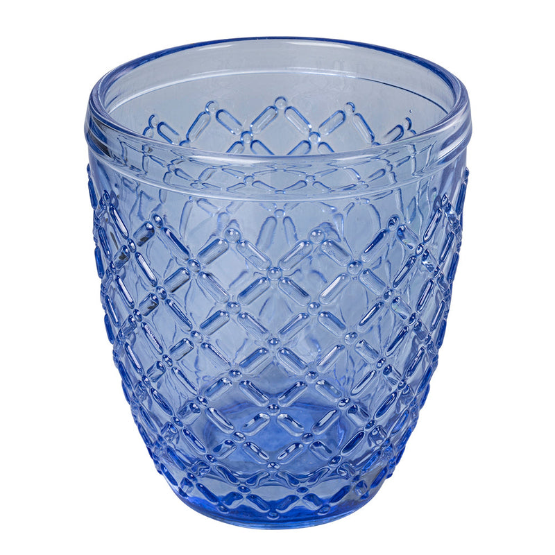 Set 6 Bicchieri Acqua Castle Ocean in Vetro VdE Tivoli 1996 Blu