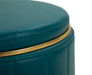 Puff con Contenitore London Ottanio Ø46,5x44 cm in Pino e MDF e Spugna e Metallo e PU      