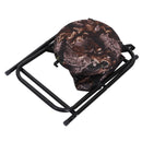 Sgabello sedia Pieghevole Girevole con Borsa e Tracolla Ferro 38x33x48 cm Mimetico 