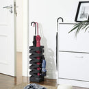 Portaombrelli 49x15,5 cm in Metallo Nero Quadrato con Ganci