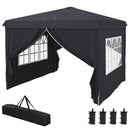 Gazebo Pieghevole 3x3m in Metallo Grigio
