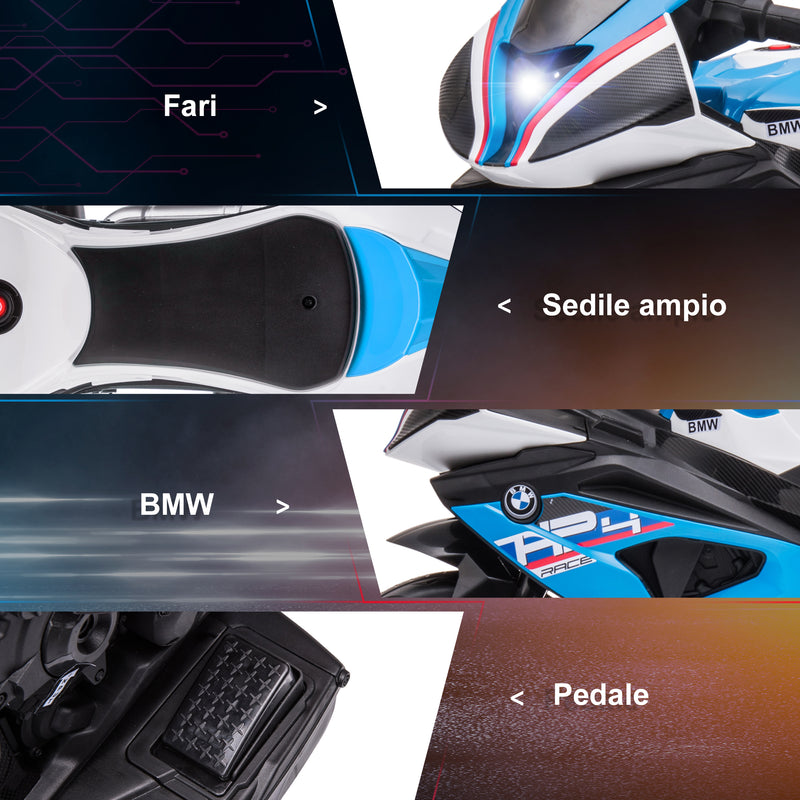 Moto per Bambini 6V con Licenza BMW HP4 con Fari Blu