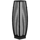 Lampada Solare da Giardino con Pannello di Ricarica 20x20x68 cm in Acciaio e Rattan Nero