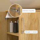 Mobile Sottolavello da Bagno Sospeso 2 Ante e 2 Ripiani 60x30x60 cm Colore Naturale 