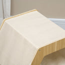 Cuccia per Gatti 49,5x38,5x43,5 cm in Legno e Tessuto con Cuscino in Peluche Quercia e Bianco