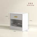 Set 2 Comodini con Cassetto e Ripiano a Giorno in Legno 39x28x41 cm Bianco  