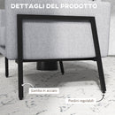 Poltrona Imbottita 82x70x83,5 cm in Poliestere Grigio Chiaro