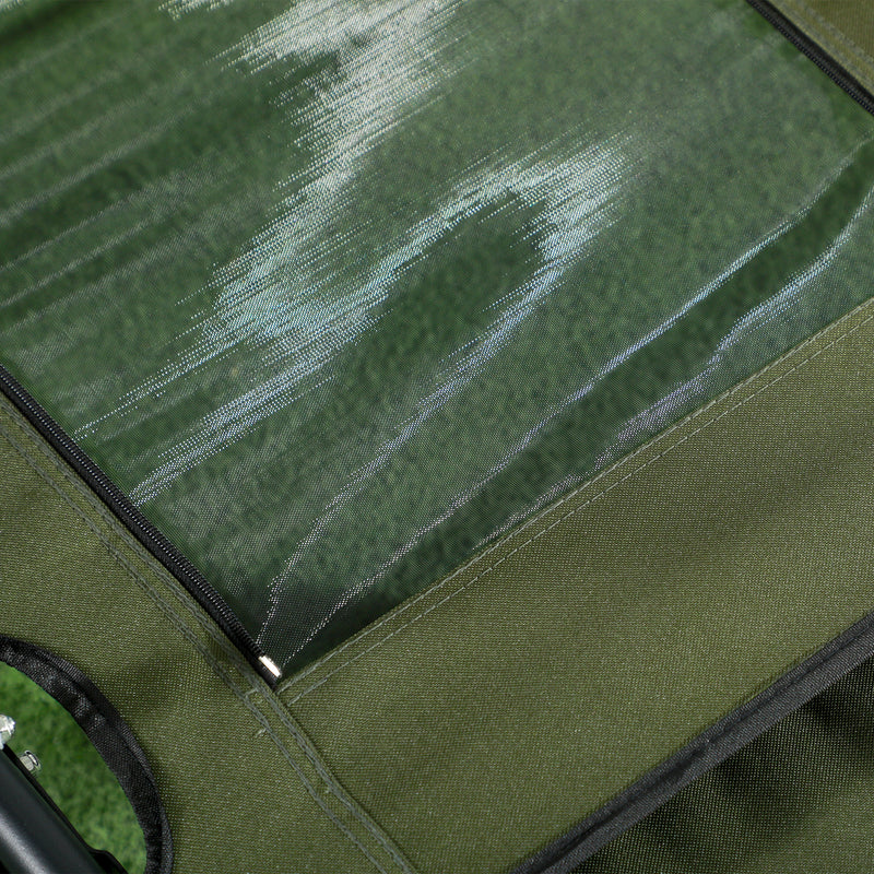 Sedia da Pesca Pieghevole con Poggiapiedi Rimovibile 140x81x63 cm in Poliestere e Acciaio Nero e Verde