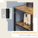 Cassettiera 6 Cassetti in Tessuto Stile Industriale 84x30x92 cm Marrone Rustico  