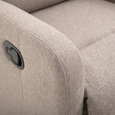 Poltrona Relax Reclinabile Manuale 66x83x107 cm in Tessuto Effetto Lino Grigia