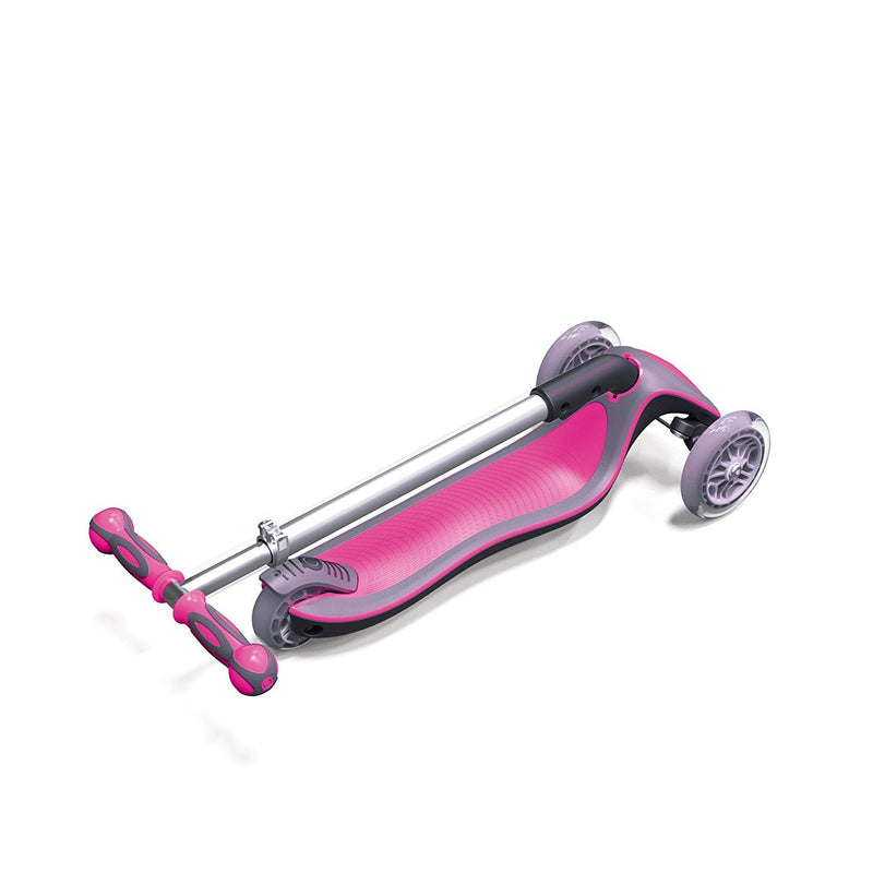 Monopattino 3 ruote Telescopico e Ripiegabile con Luci e Deck Trasparente Max 50Kg Globber Elite Blu