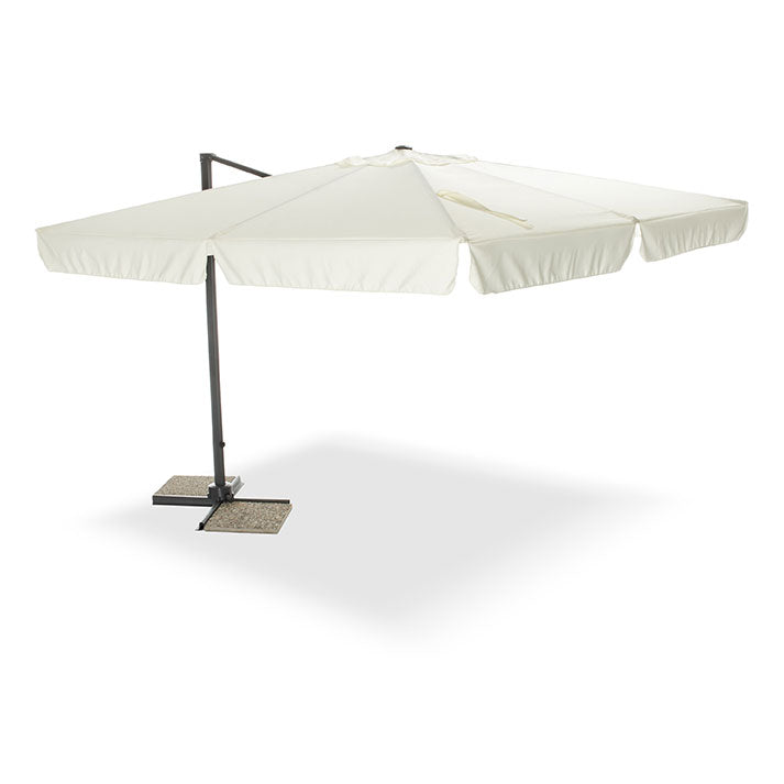 Ombrellone da Giardino Decentrato Rettangolare a Sbalzo 3x4m con Apertura e Chiusura a Manovella Taddei Elba