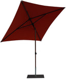 Ombrellone da Giardino 2x2 m Palo Ø38 mm in Alluminio Effetto Legno Tessuto Olefin Trend Wood Terracotta