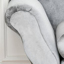 Divano Chaise Longue con Cuscino 160x56x75 cm in Metallo e Tessuto  Grigio