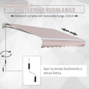 Tenda da Sole a Braccio 2.95x2m Avvolgibile Manuale a Parete in Poliestere Beige 