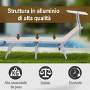 Lettino Prendisole Pieghevole da Giardino in Alluminio e Textilene Beige