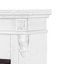 Camino Elettrico da Pavimento 90x100x30 cm Effetto Fiamma 1500W Solomon & Mars Bianco