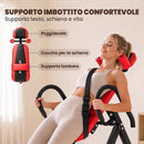Tavola per Inversione Pieghevole 114x79x153 cm con Cintura di Sicurezza e Braccioli in Acciaio Rosso      