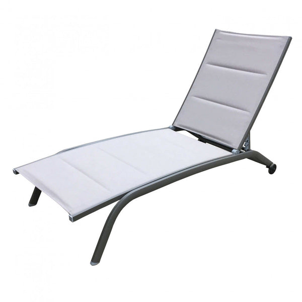 Itaca Stapelbare Garten-Sonnenliege 194x71x83 h cm in Textilene Tortora sconto