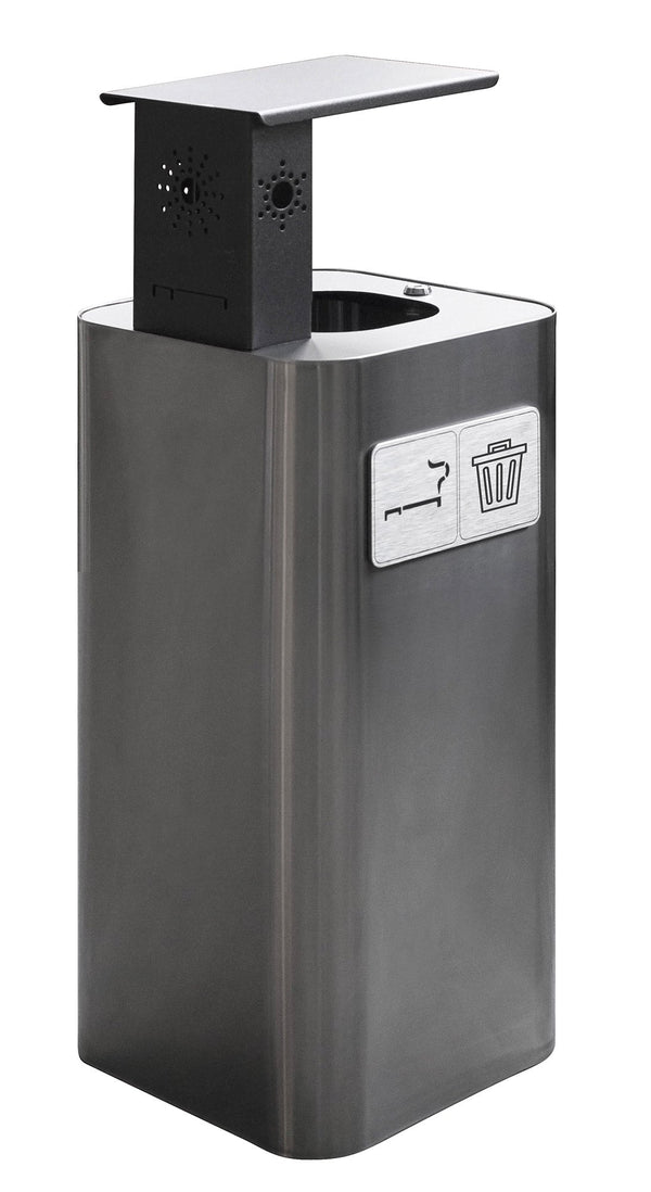 Pattumiera Per Raccolta Rifiuti 38x38xh102 cm In Acciaio Inox con Coperchio Basculante Lucido acquista