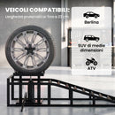 2 Rampe Idrauliche Auto 114x34,5x23-32,5A cm Portata 3T in Metallo Nero      