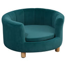 Divano per Cani Imbottito 65x64x37 cm in Tessuto Vellutato Verde